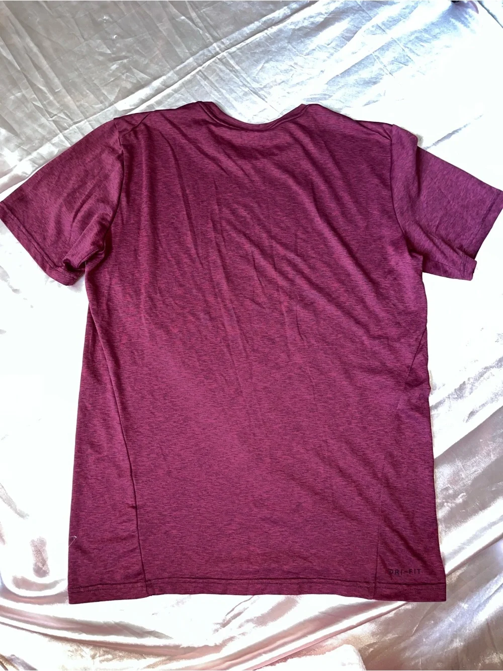 Nike Maroon Short Sleeve Dri-FIT Tee with Large Swoosh